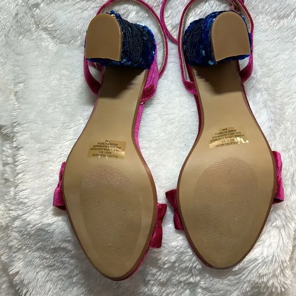 Betsey Johnson Iliana Magenta Velvet Sequin Heel Size 8 1/2