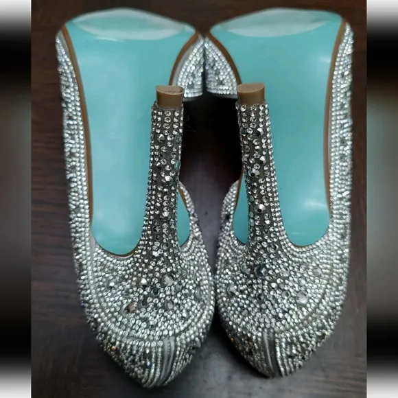 BETSEY JOHNSON SB HAZIL Rhinestone Stiletto Pumps SIZE 8.5 Excellent Condition