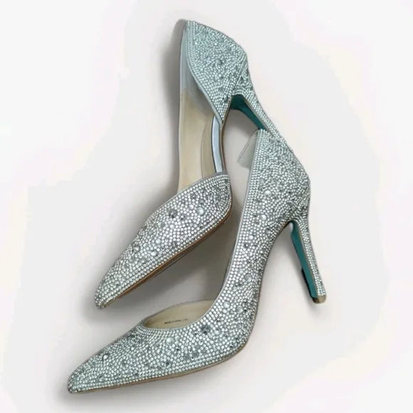 BETSEY JOHNSON SB HAZIL Rhinestone Stiletto Pumps SIZE 8.5 Excellent Condition