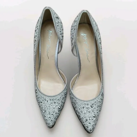 BETSEY JOHNSON SB HAZIL Rhinestone Stiletto Pumps SIZE 8.5 Excellent Condition