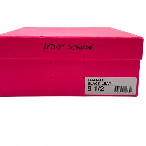 Betsey Johnson Y2K Sexy BLK Leather Marah Party Peep-Toe Stiletto Booties Sz 9.5