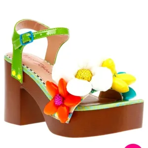 Betsy Johnson Kinslee Platform Sandals - Green Multi - Size 7.5 - NEW