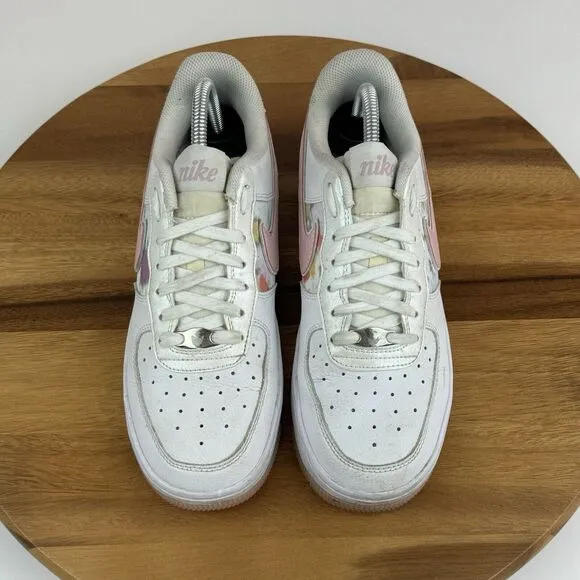 Big Kids Nike Air Force 1 LV 8 Low White Floral Casual Sneakers Shoes Size 6.5 Y