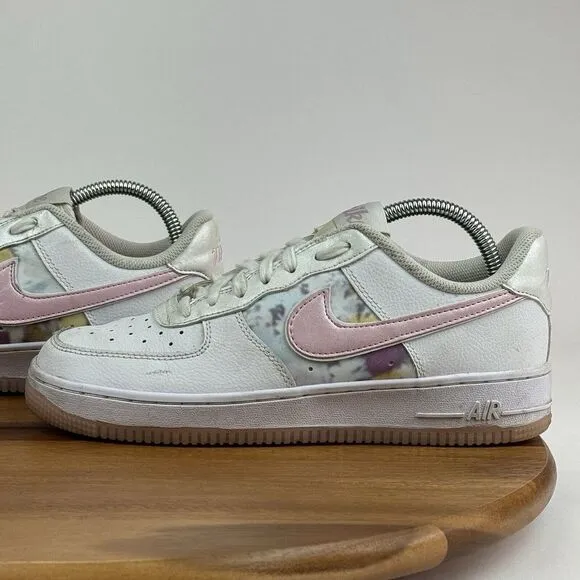 Big Kids Nike Air Force 1 LV 8 Low White Floral Casual Sneakers Shoes Size 6.5 Y