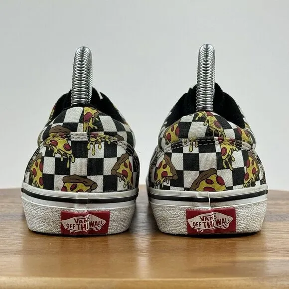 Big Kids Vans Pizza Party Era Check Casual Skateboarding Shoes Sneakers Size 5 Y