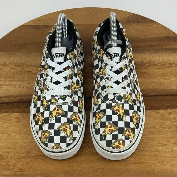Big Kids Vans Pizza Party Era Check Casual Skateboarding Shoes Sneakers Size 5 Y