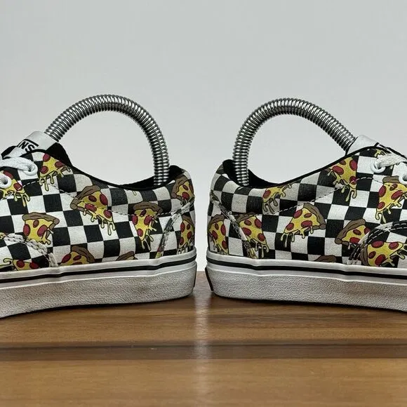 Big Kids Vans Pizza Party Era Check Casual Skateboarding Shoes Sneakers Size 5 Y