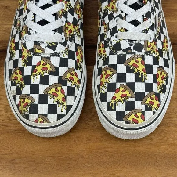Big Kids Vans Pizza Party Era Check Casual Skateboarding Shoes Sneakers Size 5 Y