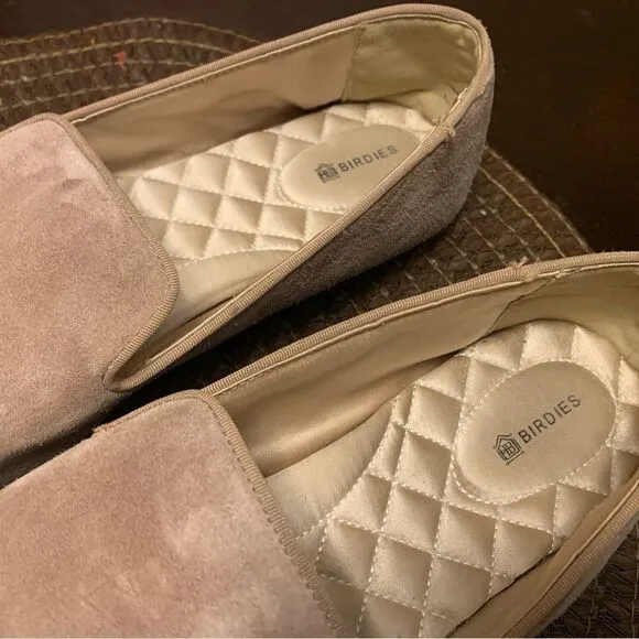 Birdies Ballet Flats Golden Oak Suede The Starling Almond Toe Slip-On Shoes 11