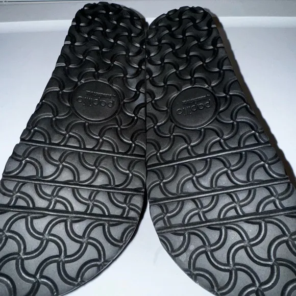 Birkenstock Gizeh Papillio Black leathered platform sandals 38=7