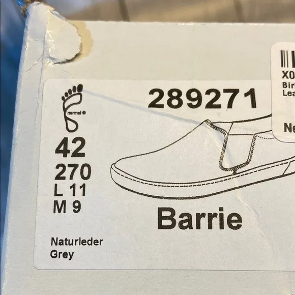 Birkenstock Men's Barrie Grey and White Leather Loafers‎ EU42 Regular Fit 289271