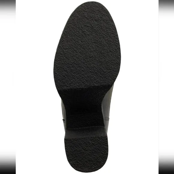 BLACK LEATHER ANKLE BOOTS SIZE 8.5