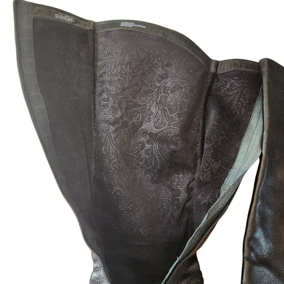 Black Leather Wedge Boots