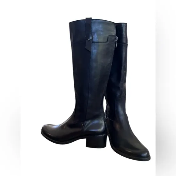 Black Over the Knee Boots with Glossy Leather Finish