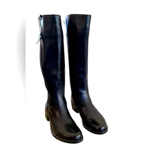 Black Over the Knee Boots with Glossy Leather Finish