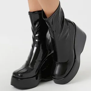 BLACK PLATFORM BOOTS