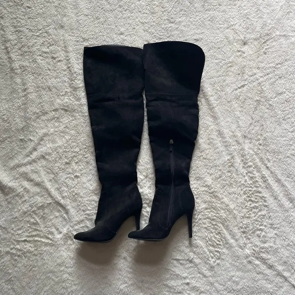 black thigh high boots