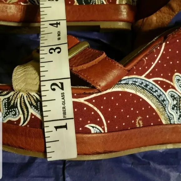Blackstone Batik wedge Sandals, Color Rust Size 37