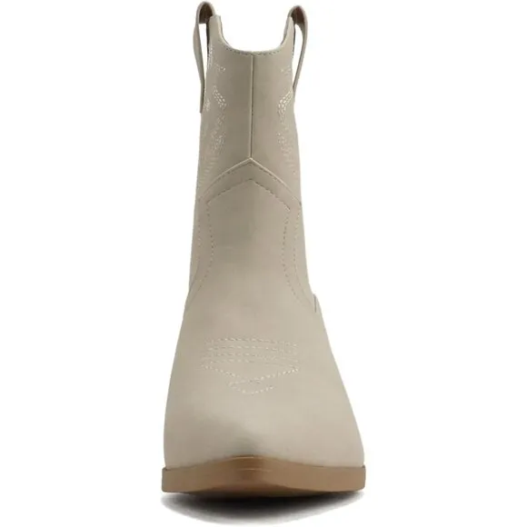 Blazing Ankle Boot Women Cream Pointe Toe  Low Heel