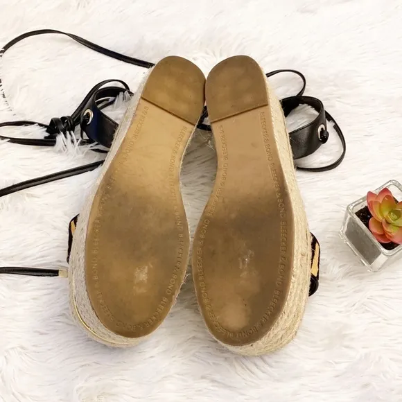 BLEEKER &amp; BOND | Odette Animal Platform Espadrille Ankle tie sandals women’s 7
