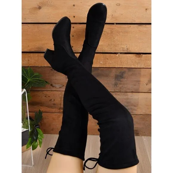 Block Heel Tall Over the Knee Boots