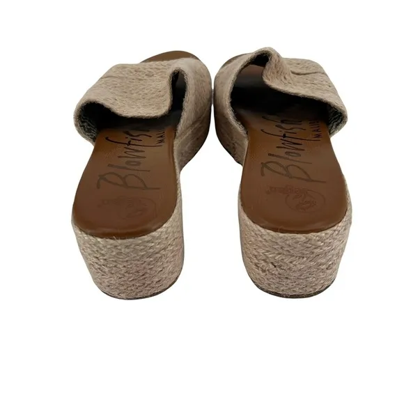 Blowfish Tan Platform Espadrille Slide Sandals Size 7 1/2 Women’s