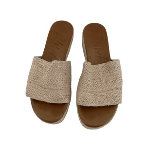 Blowfish Tan Platform Espadrille Slide Sandals Size 7 1/2 Women’s