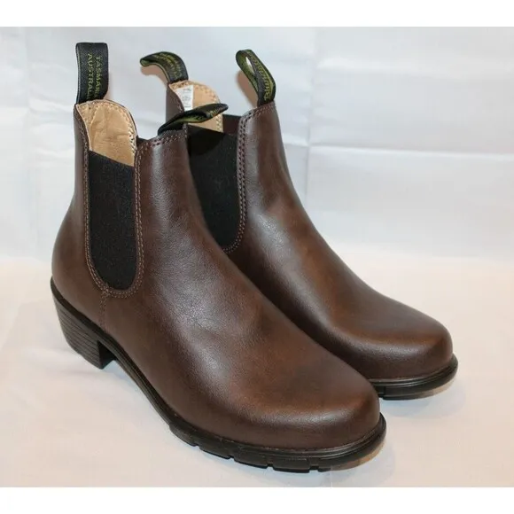 Blundstone 2232 Low Heel Short Chelsea‎ Boots Women's Brown Vegan Leather NIB