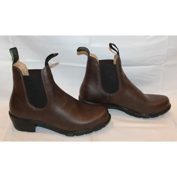 Blundstone 2232 Low Heel Short Chelsea‎ Boots Women's Brown Vegan Leather NIB