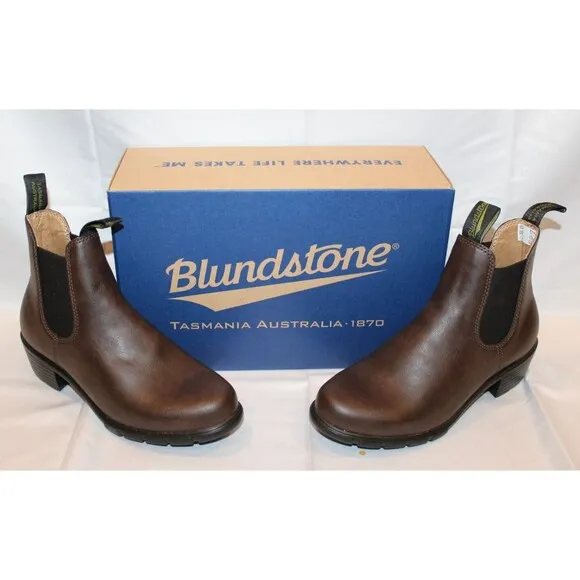 Blundstone 2232 Low Heel Short Chelsea‎ Boots Women's Brown Vegan Leather NIB