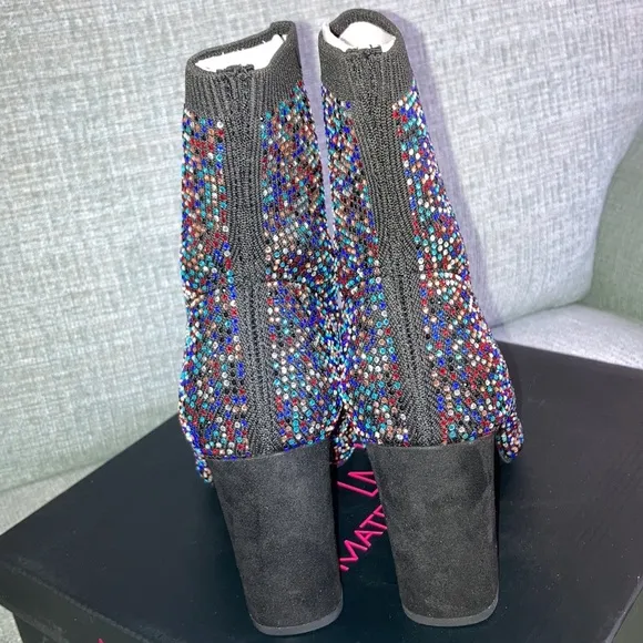 BNIB Material Girl Multi-color bling sock booties