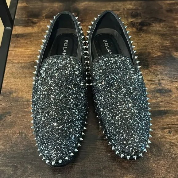 Boland Keats Black glitter Studded dress shoes size 10