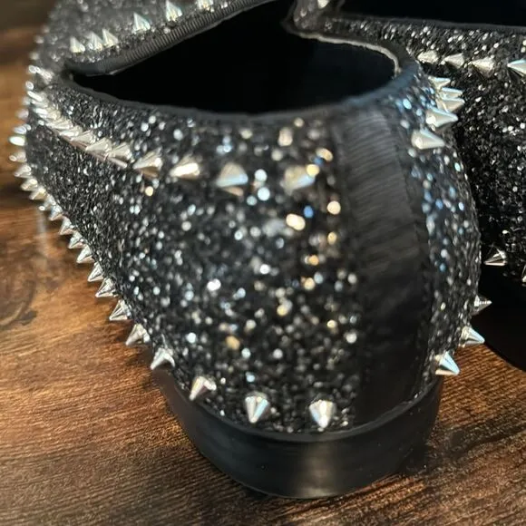 Boland Keats Black glitter Studded dress shoes size 10