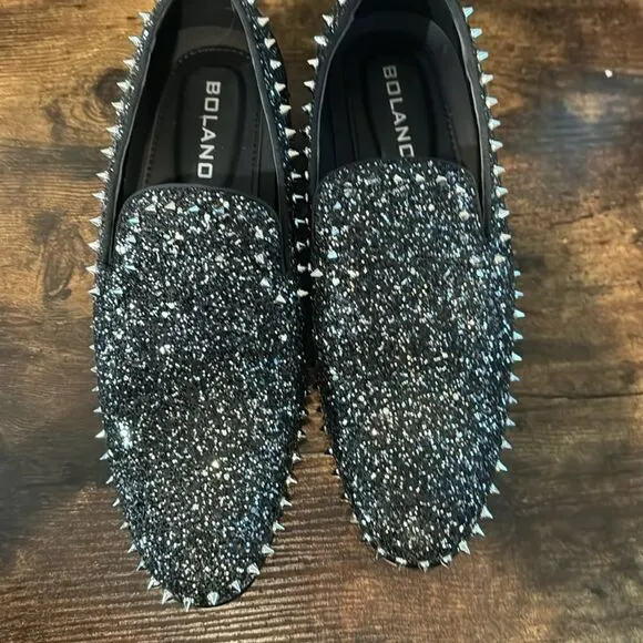 Boland Keats Black glitter Studded dress shoes size 10