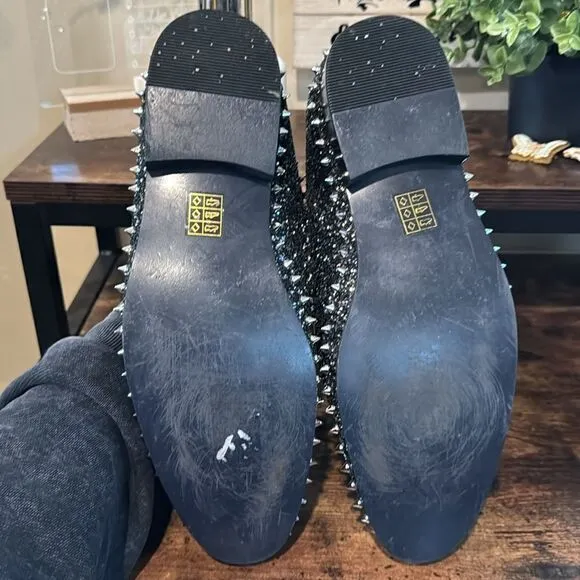 Boland Keats Black glitter Studded dress shoes size 10