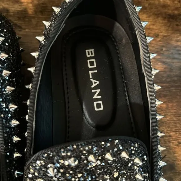 Boland Keats Black glitter Studded dress shoes size 10