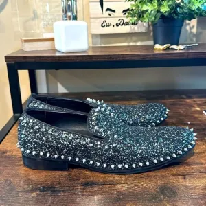 Boland Keats Black glitter Studded dress shoes size 10