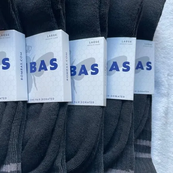Bombas Socks Bundle x 10 pairs Large Half Calf style - Black UNISEX MENS NEW NWT