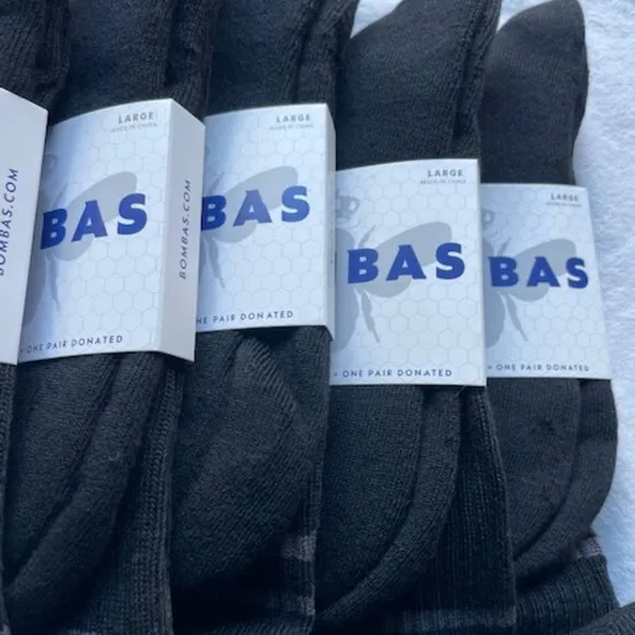 Bombas Socks Bundle x 10 pairs Large Half Calf style - Black UNISEX MENS NEW NWT