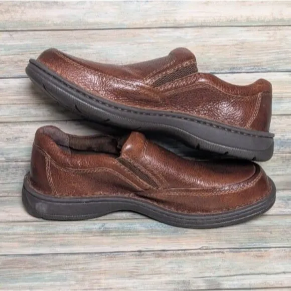 Born Brown Leather Slip On Loafer Mens 10.5M Classic Casual Comfort Shoes