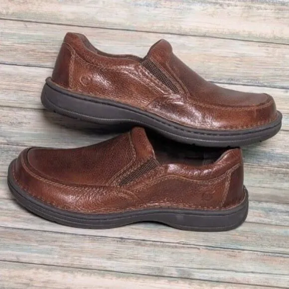 Born Brown Leather Slip On Loafer Mens 10.5M Classic Casual Comfort Shoes