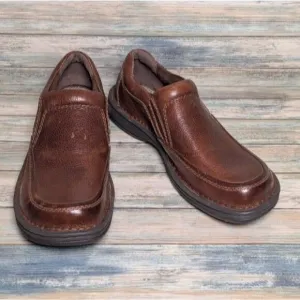Born Brown Leather Slip On Loafer Mens 10.5M Classic Casual Comfort Shoes