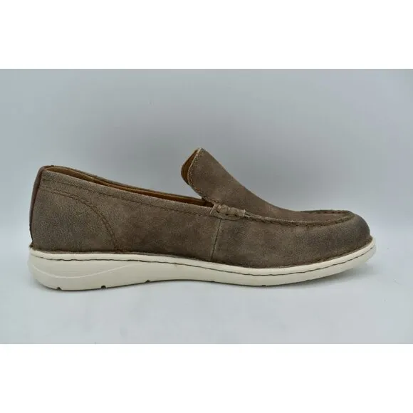 Born Mens Size 9 Thaton Taupe Brown Combo Nubuck Slip On Loafers Shoes