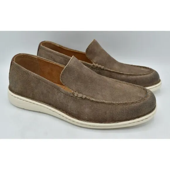 Born Mens Size 9 Thaton Taupe Brown Combo Nubuck Slip On Loafers Shoes