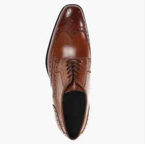 BOSS Hugo Boss Clasto Cognac Leather Wingtip Oxford Dress Shoes, Sz 8.5