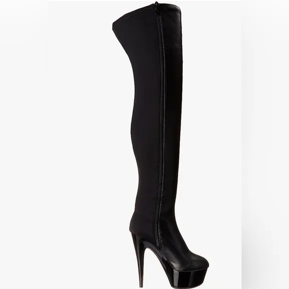 Boss Style 🕶️💰🖤Thigh high heel boots elastic stretch with faux leather