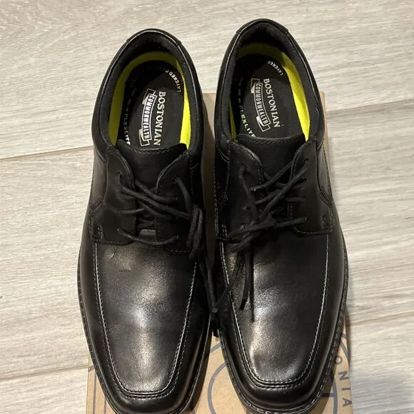 Bostonian Ipswich Apron Black Dress Shoes Men's 9 M Leather Lace Up 3507