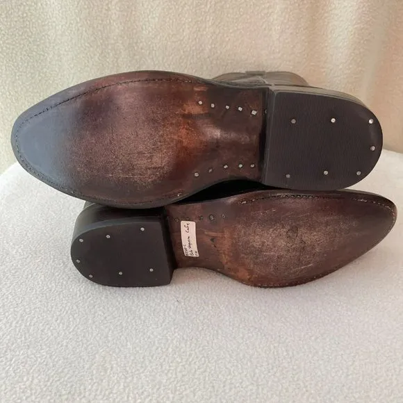 Bota Vaquera Cafe, &quot;El General&quot; Leather Cowboy Boots, T-26, #3502-C