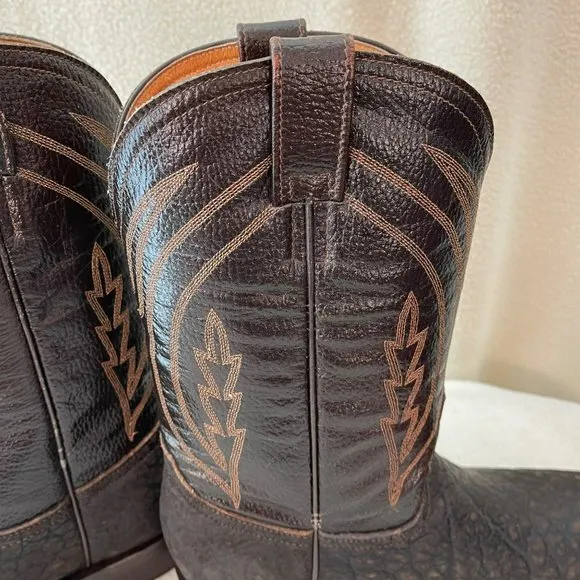 Bota Vaquera Cafe, &quot;El General&quot; Leather Cowboy Boots, T-26, #3502-C