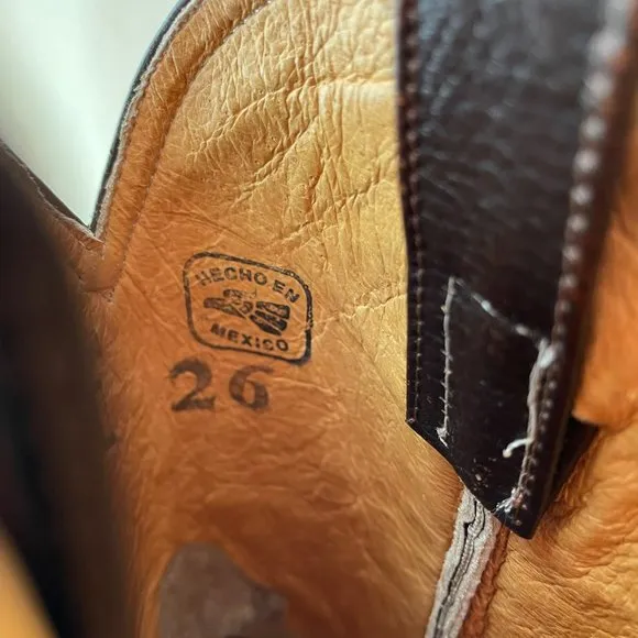 Bota Vaquera Cafe, &quot;El General&quot; Leather Cowboy Boots, T-26, #3502-C